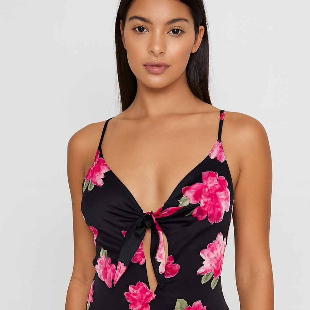 Floral Black Bodysuit